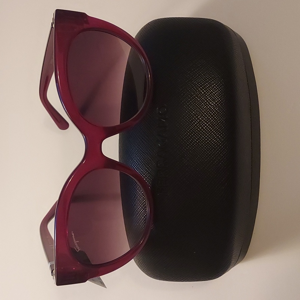 Ferragamo sunglasses women brown light purple frame and lens